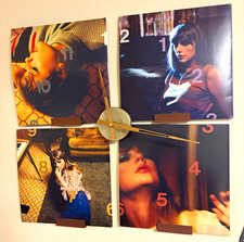 Taylor Swift Midnights Vinyl Clock featuring all four albums, Etsy clock kit picture