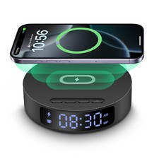 Digital Alarm Clock With 30W Phone Wireless Charger Station For iPhone Samsung picture