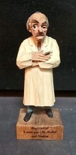 Vintage Pretzl Jaschke 1950s German Wooden Hand Carved Psychiatrist Figurine  picture