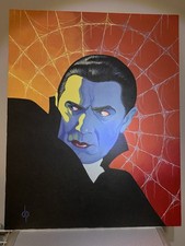 DRACULA Original Art Painting 16X20 Bela Lugosi Acrylics Universal Monsters 2006 picture