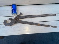 Vtg Huge Large Ajustable Pliers Wrench Antique Forging Blacksmith W/Trade Mark ? picture