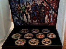Justice League 10 Piece-24K Gold Plated- Collectors Set-In Nice Display Case picture