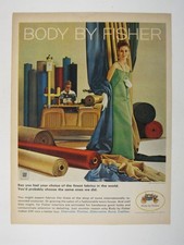 Print Ad Body Fisher GM Automotive Interiors 1960s Vintage Ad MOF Fashion Fabric picture