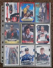 SET OF 9 SIGNED NASCAR CARDS - WILLIAM BYRON, GREG BIFFLE + MORE #5D5V picture