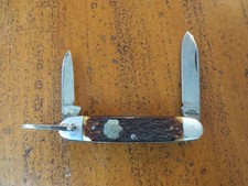 EARLY VINTAGE UTICA FEATHERWEIGHT GIRL SCOUT KNIFE - 1950's - 2 BLADE - EXC ORIG picture