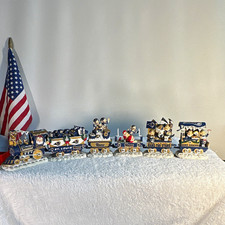 St. Louis Rams NFL Christmas Train Figurine Set Resin Hand Painted Signed 6pc picture