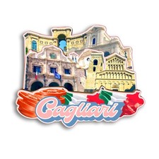 Cagliari Italy Refrigerator magnet 3D travel souvenirs wood craft gifts picture