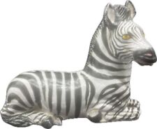 VTG Large Glazed Terracotta ZEBRA Made In Italy HandPainted MCM 16” L X 12” H picture