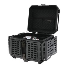 55L Motorcycle Rear Top Box Black Aluminium Alloy Tail Carrier Luggage Toolcase picture