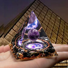 Orgonite Pyramid Amethyst Peridot Healing Crystal Energy Orgone EMF Protection picture