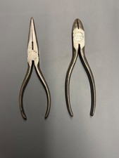 Vintage 2 PC Utica Needle Nose and Diagonal Side Cutting Pliers - USA - (Q) picture