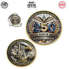 3PCS USA 250th Anniversary Coin 1776-2026 3D America 250 Merchandise 4th of July picture