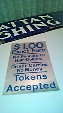 NEW YORK CITY TRANSIT NY NYC BUS SIGN EXACT FARE TOKEN VINYL NOS TRANSIT DECAL  picture