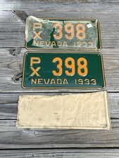 Vtg 1933 Nevada LICENSE PLATE SET NOS Never Used Original Paper Rat Rod Man Cave picture
