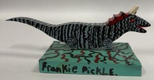 Frankie Pickle Georgia Outsider Folk Art - Carved Painted Dinosaur Statue B11 picture