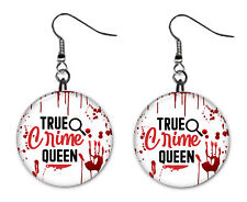 True Crime Queen Design, Button Earrings Jewelry 1