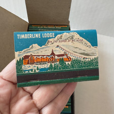 1940's Vintage TIMBERLINE LODGE Mt. Hood FULL Box of 25 Matchbooks UNSTRUCK picture