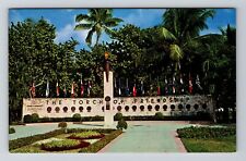 Miami FL-Florida, J.F.K Memorial, Torch Friendship, Vintage Postcard picture