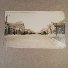 RPPC Oakland Nebraska Main Street Circa 1920's Postcard Ford Motors Cars picture
