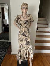 Princess Kaiulani Hawaii Floral Ruffle mermaid Dress Hawaiian Print 27” waist picture