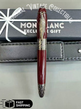 MONTBLANC Writers Edition Daniel Defoe Burgundy Fountain Pen Limited Auc🔥 picture