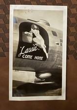 Vintage WWII B-29 Lassie Come Home Nose Art Photo USAAF 498th Bomb Group picture