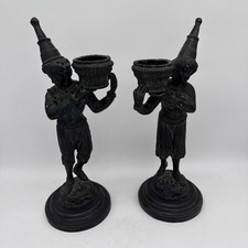 Maitland Smith LTD Boy & Girl Bronze Style Candlestick Holders HandMade Thailand picture