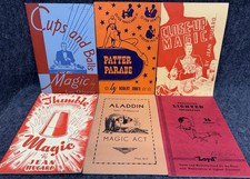 6 Vintage 1930s & 1940s Magic Trick Books Jean Hugard Aladdin Cups Balls +++ picture