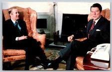 Ronald Reagan French Foreign Minister Jean Francois Poncet Postcard PC049 picture