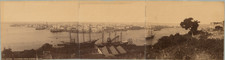 c. 1890 Antique Albumen Photograph Triptych, Panorama of Havana, Cuba picture