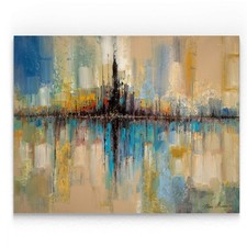 Renditions Gallery Abstract City View Landscape 'City Lights' Wall Art 24X32 picture