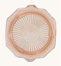 Vintage Anchor Hocking Mayfair Pink Depression Glass Footed Cake Plate 10” picture