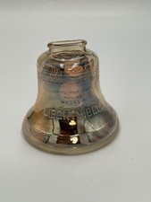 Vintage Liberty Bell Bank Glass 4 Inches Tall Filled With Pennies Approx  300 picture