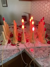 Vintage Christmas Window Candle Light Set of  5 Candoliers TESTED picture