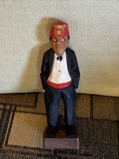 Vintage 6” Davidson Masonic Shriner Hand Carved Wood Figurine Signed picture