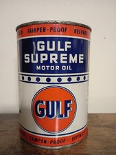 Rare Vintage Gulf Supreme Oil Can 