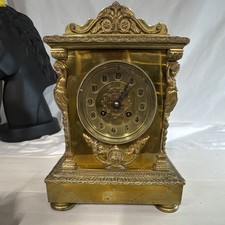 RARE Antique French Ormolu Bronze Mantel Clock – 19th century picture
