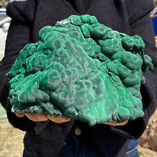 5.68LB Natural glossy Malachite coarse cat's eye cluster rough mineral sample picture