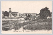Neufchâteau France Vue du Mouzon River Antique Real Photo Postcard ND Jhot picture