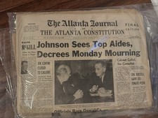 Atlanta Journal & Atlanta Constitution Newspaper Nov 24, 1963 Final Edition picture