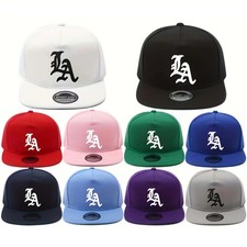LA Snapback Hat Embroidered Flat Brim Adjustable Hip Hop Baseball Cap picture