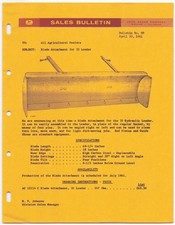 VTG 1961 John Deere Sales Bulletin Dealership Memo - 88 Blade Attach 35 Loader picture