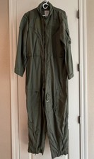 USGI CWU-27/P Nomex Flight Suit 46R OD Green Flyers Coveralls Military Surplus picture