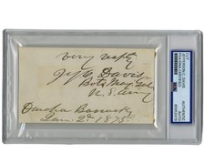 Union General JEFFERSON C. DAVIS Signed Cut PSA, Defended Ft. Sumter @ War Start picture