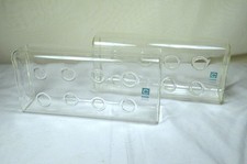 Pair of Chive.ca Unusual Rectangular Glass Bud Vases Floral Decor picture