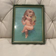 Nice Ornate Painting Frame With Young Girl Looking in a Hand Mirror 11