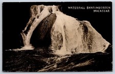 Antique Indonesia Postcard MAKASSAR Bantimurung Waterfall RPPC picture