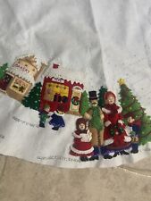Vintage Hand-Made Felt Sequins Christmas ALMOST Finished Bucilla Tree Skirt picture