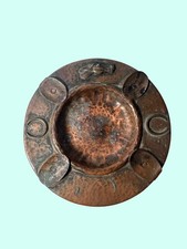 Antique Benedict Studios Hammered Copper Arts & Crafts Horse Horseshoe Ashtray picture