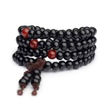 Stretch Wrap Mala Bracelet 108 6mm Bead Beautiful Black Wood Prayer Buddhist NEW picture